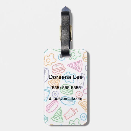 Snel voedselpatroon bagagelabel (Achterkant verticaal)