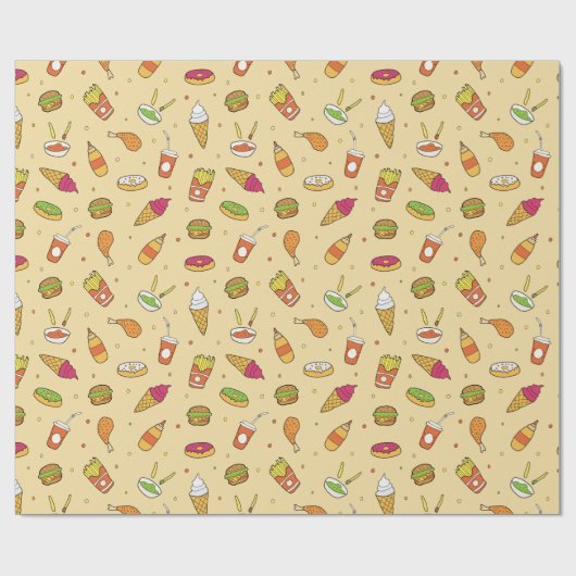 Snel voedselpatroon cadeaupapier (Vlak)