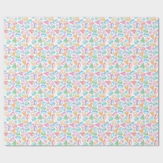 Snel voedselpatroon cadeaupapier (Vlak)