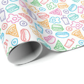 Snel voedselpatroon cadeaupapier (Rol Hoek)