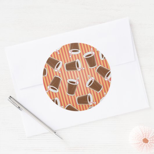 Snel voedselpatroon ronde sticker (Envelop)