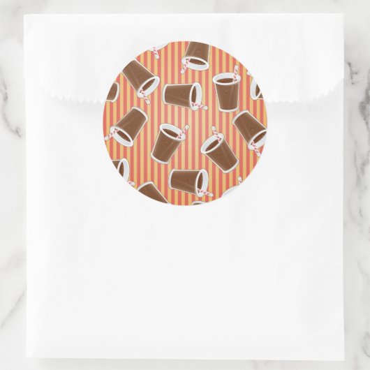 Snel voedselpatroon ronde sticker (Tas)