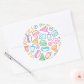 Snel voedselpatroon ronde sticker (Envelop)