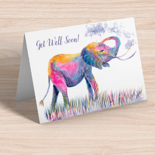 Snel! Waterverf Elephant Kaart