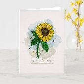 Snel Waterverf zonnebloem Kaart (Gele Bloem)