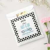 Snel & Zes Blauwe Race Auto 6e Verjaardagsfeestje Bedankzakje (Gezegeld)