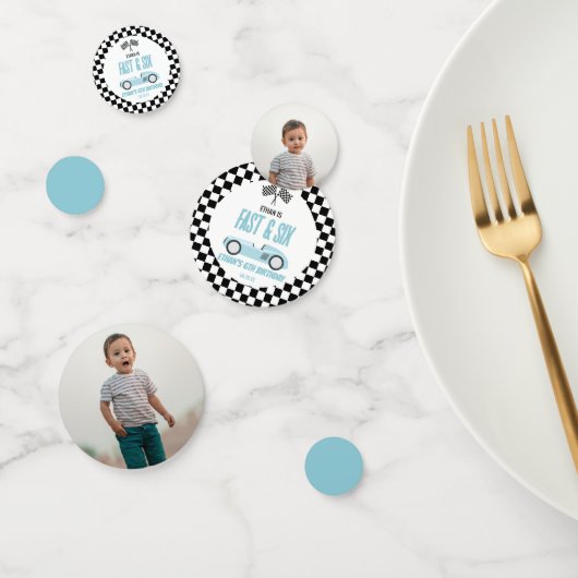 Snel & Zes Blauwe Race Auto 6e Verjaardagsfeestje Confetti (Groep)