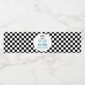 Snel & Zes Blauwe Race Auto 6e Verjaardagsfeestje Waterfles Etiket (Enkel label)