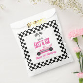 Snel & Zes Roze Race Auto 6e Verjaardagsfeestje Bedankzakje (Gezegeld)