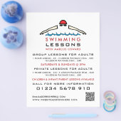 Snel zwemmen pictogram, Adverteren zwemles Flyer (Enkel)