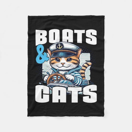 Snelboot eigenaar motorboot kat kapitein motorboot fleece deken (Voorkant)