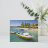 Snelboot en bananenboot briefkaart (Staand voorkant)