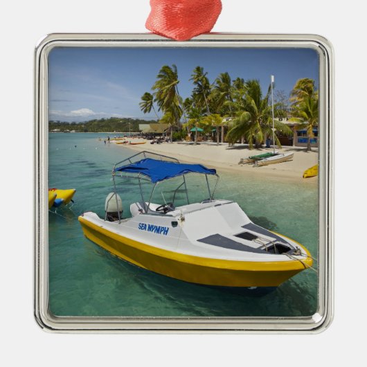 Snelboot en bananenboot metalen ornament (Voorkant)