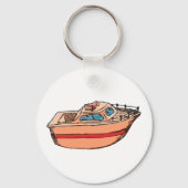 Snelboot Illustratie Pretentieloos Scheepsontwerp Sleutelhanger (Voorkant)