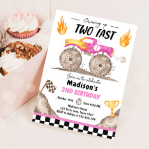 Snelgroeiend Monster Truck Meisje Verjaardag Kaart