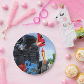 snelheden met draaiende rotzooi Rockabilly Betty P Papieren Bordje (Feest)