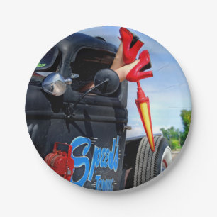 snelheden met draaiende rotzooi Rockabilly Betty P Papieren Bordje