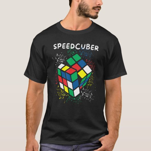 Snelheid afknippen Puzzelkubus Snelheid oplossen P T-shirt (Voorkant)