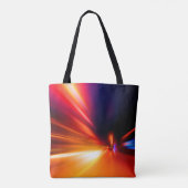 snelheid bij nachtelijke routeabstractie, achtergr tote bag (Achterkant)