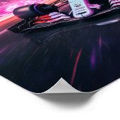 Snelheid en actie: rode F1 auto racen door bochten Poster (Hoek)