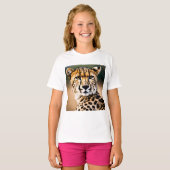 Snelheid en gratie: de Cheetah's Gaze T-shirt (Voorkant volledig)