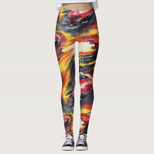 Snelheid en momentum naadloos patroon leggings (Voorkant)