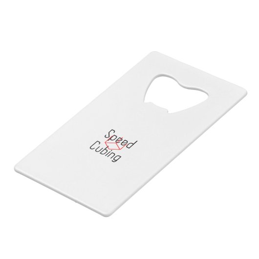 Snelheid kubusbus met kubussnelheid creditkaart flessenopener (Voorkant Gekanteld)