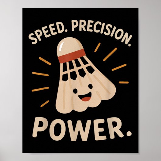 Snelheid. Precisie. Macht. – Badminton Player Stat Poster (Voorkant)