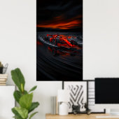 Snelheid: rode Formule Racer Poster (Thuiskantoor)