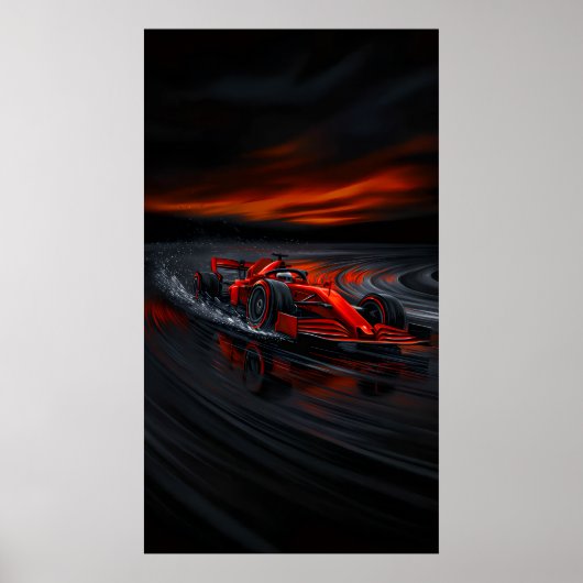 Snelheid: rode Formule Racer Poster (Voorkant)