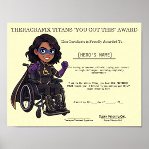 Snelheid Rolstoel Je Haalt Het! Mijlpaal Award  Poster