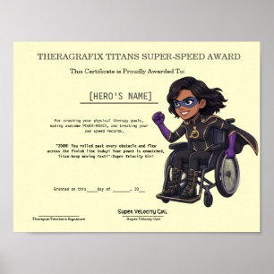 Snelheid Rolstoel Super Snelheid Mijlpaal Award Poster