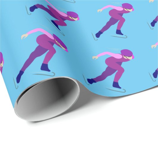 Snelheid schaatsen cadeaupapier (Rol Hoek)