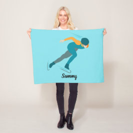 Snelheid schaatsen fleece deken