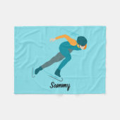 Snelheid schaatsen fleece deken (Voorkant (Horizontaal))