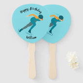 Snelheid schaatsen handwaaier (Voorkant en achterkant)