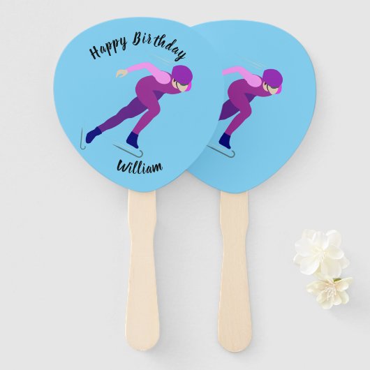 Snelheid schaatsen handwaaier (Voorkant en achterkant)