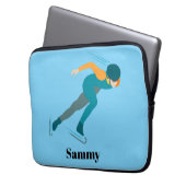 Snelheid schaatsen laptop sleeve (Voorkant Links)