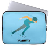 Snelheid schaatsen laptop sleeve (Voorkant)