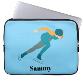 Snelheid schaatsen laptop sleeve