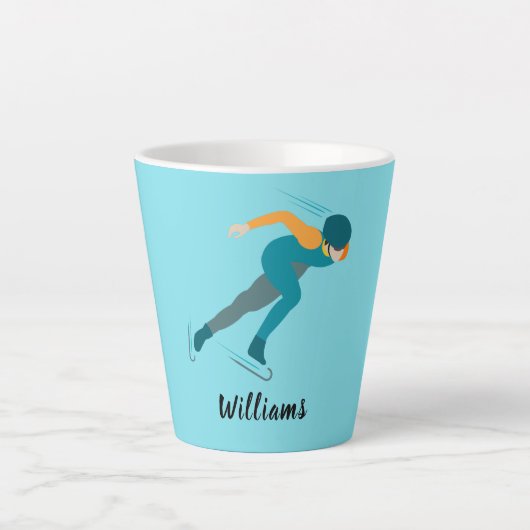 Snelheid schaatsen latte mok (Voorkant)