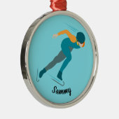 Snelheid schaatsen metalen ornament (Rechts)