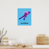 Snelheid schaatsen poster (Keuken)