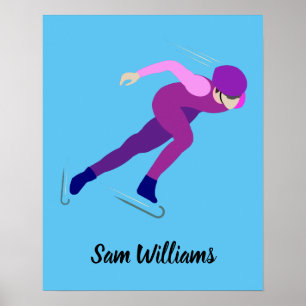 Snelheid schaatsen poster