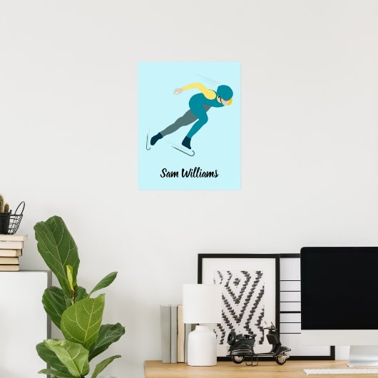 Snelheid schaatsen poster (Thuiskantoor)