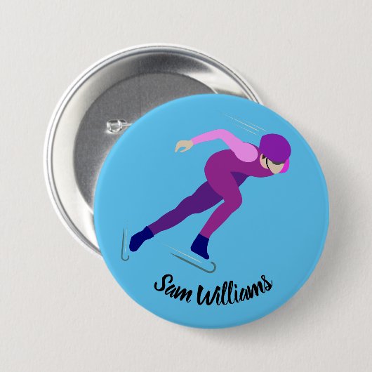 Snelheid schaatsen ronde button 7,6 cm (Voorkant /achterkant)