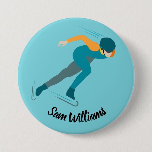 Snelheid schaatsen ronde button 7,6 cm (Voorkant)