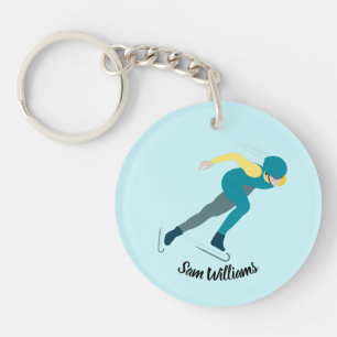 Snelheid schaatsen sleutelhanger