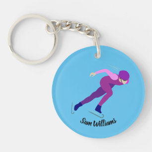 Snelheid schaatsen sleutelhanger