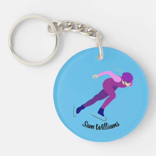 Snelheid schaatsen sleutelhanger (Voorkant)